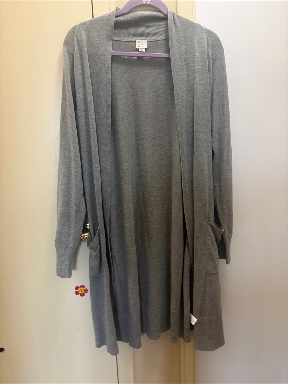 a new day Gray Open-Front Long Cardigan